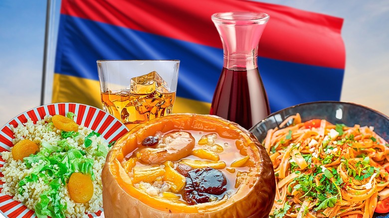 Armenian specialties and flag