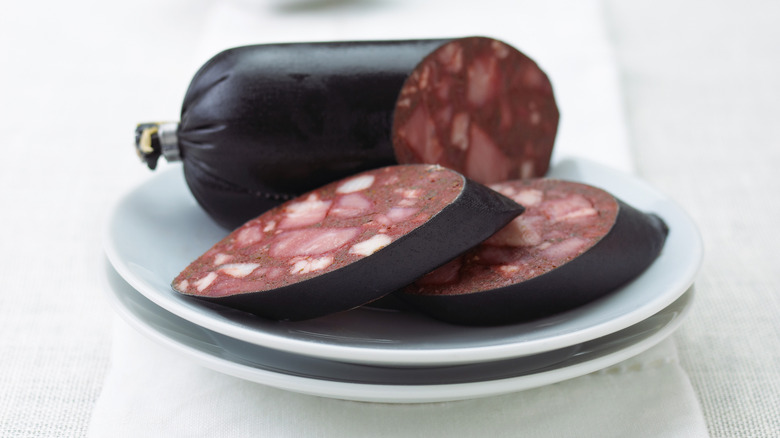 Blood sausage on plate