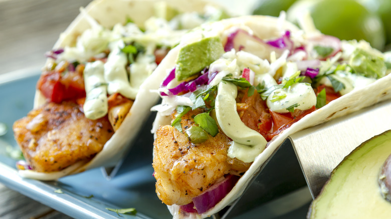 Fish tacos with slaw