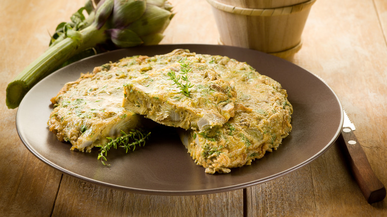 plate of Frittata di Carciofi