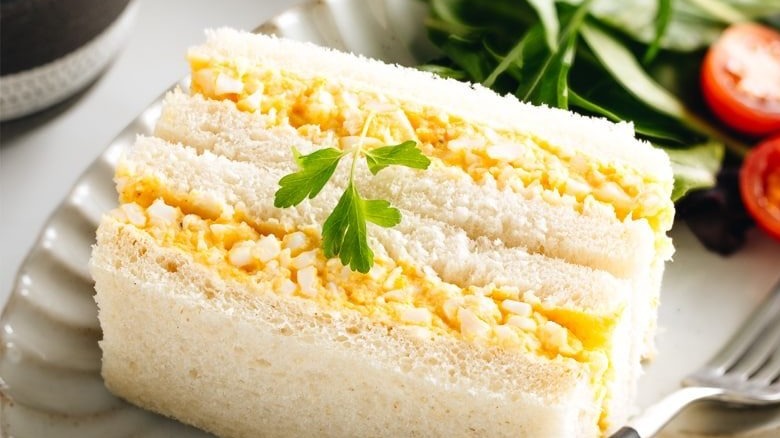 Japanese egg sandwich on plate