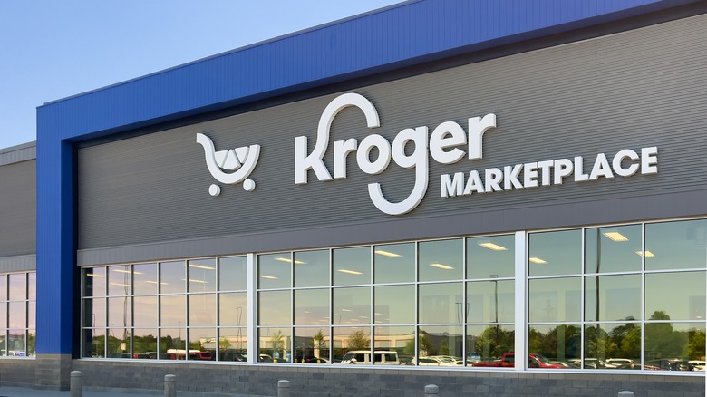 Exterior facade of Kroger supermarket