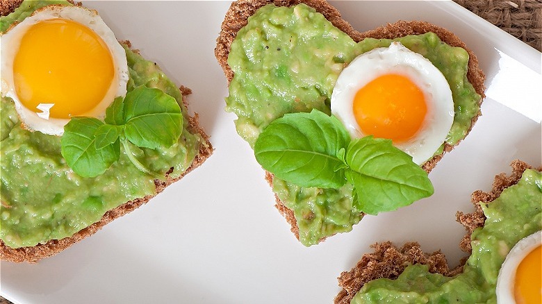 Quail eggs on avocado toast