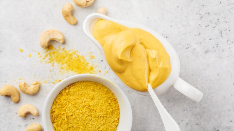 Nutritional yeast and cashew cheese sauce