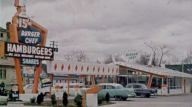 Burger Chef drive in restaurant exterior