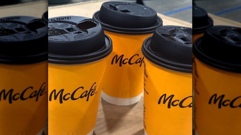 three McDonald's coffees