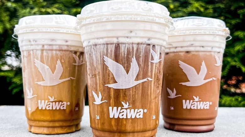 three Wawa coffees