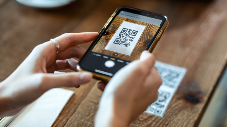 Scanning a restaurant QR code