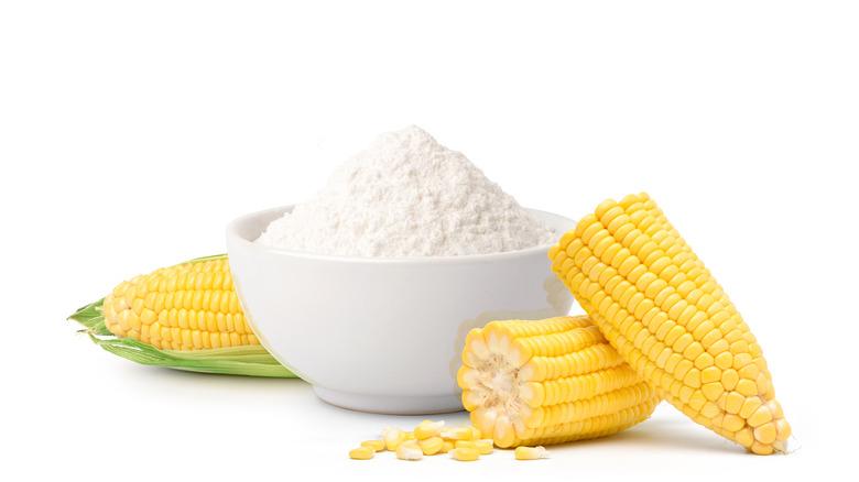 Cornstarch and whole corn cobs