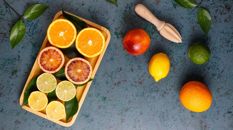 Varied citrus fruits