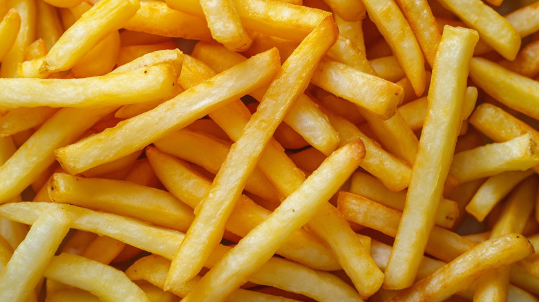 A close up of french fries