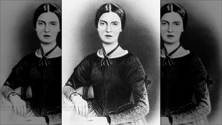 Black and white portrait of Emily Dickinson