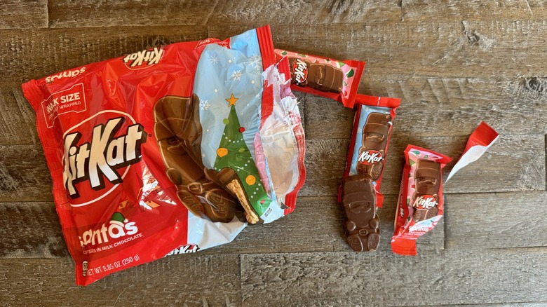 Kit Kat Santa bars and bag on table