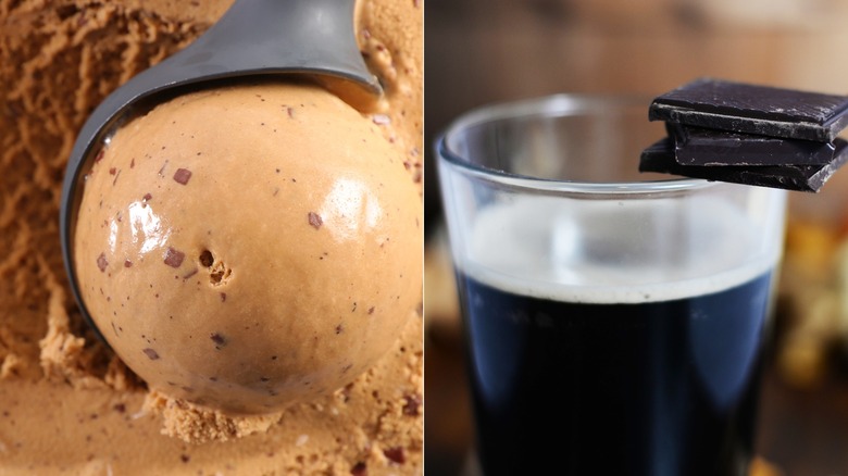 Coffee ice cream and chocolate beer