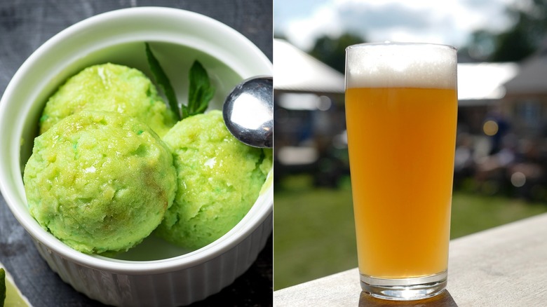 Lime sorbet and IPA