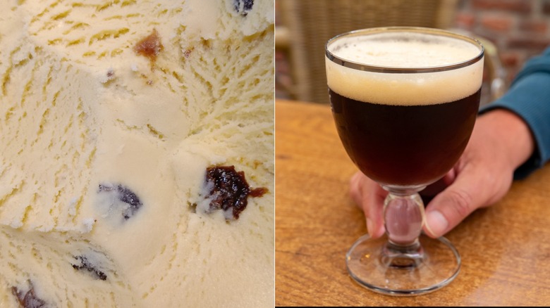 Rum raisin ice cream and Belgian Dubbel