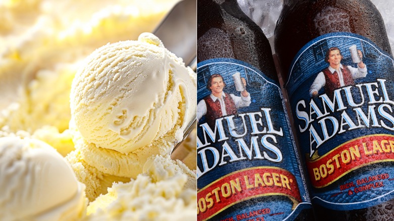 Vanilla ice cream and American lager