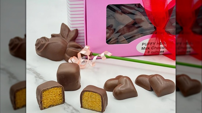 Chocolates and Sponge candy from Fowler's with box wrapped with bow