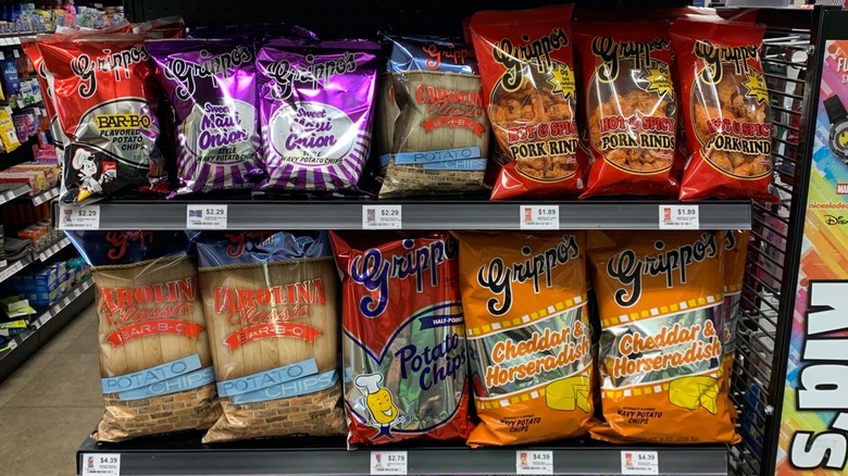 Grippo's chips on grocery store shelves