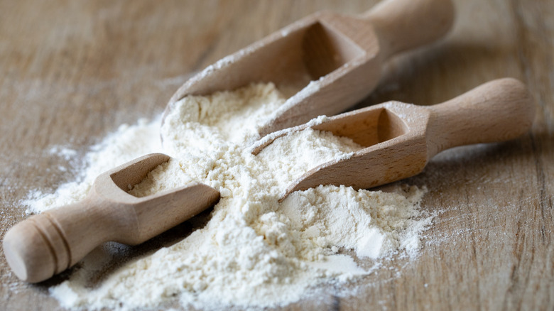 Flour on a countertop