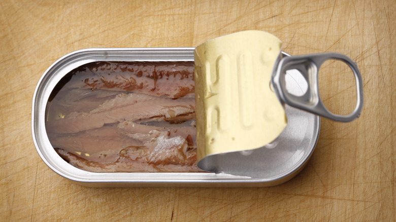 Anchovies in a tin