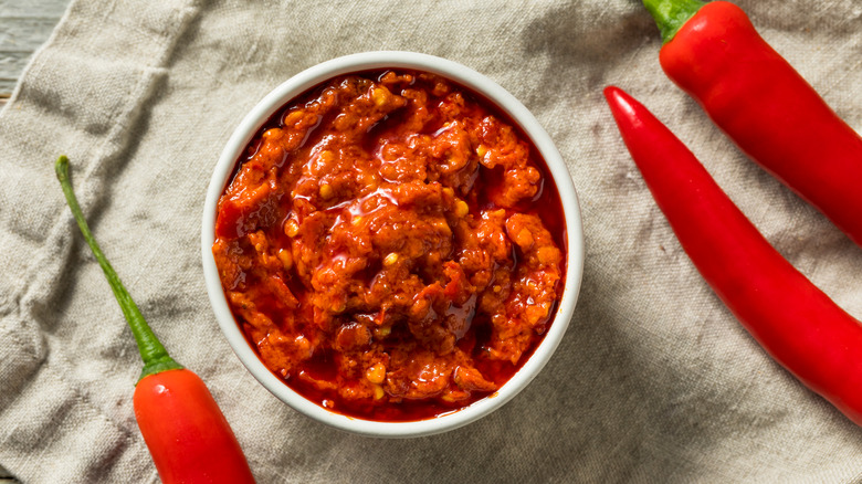 Chili paste in a bowl