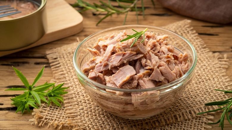 canned tuna in a bowl