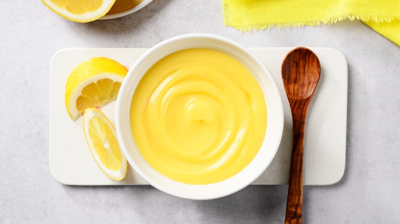 lemon curd in a bowl