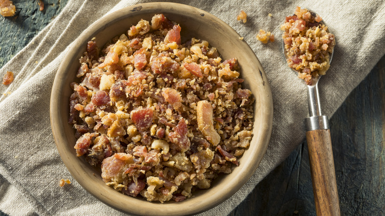 bacon bits in a bowl