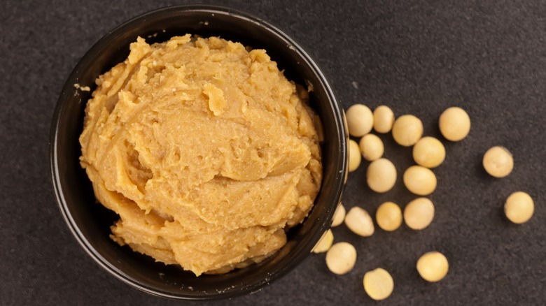 bowl of miso paste