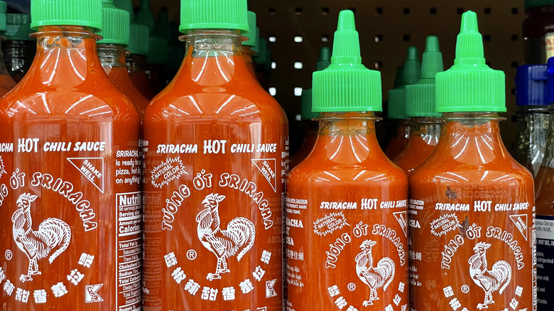 Sriracha bottles