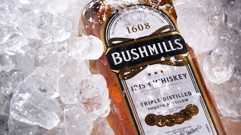 Bottle of Bushmill's on ice