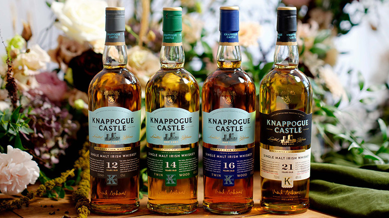 Lineup of Knappogue Castle whiskeys