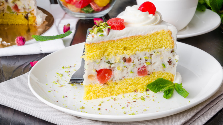 Italian cassata cake slice