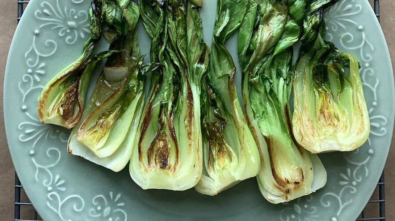 Charred baby bok choy