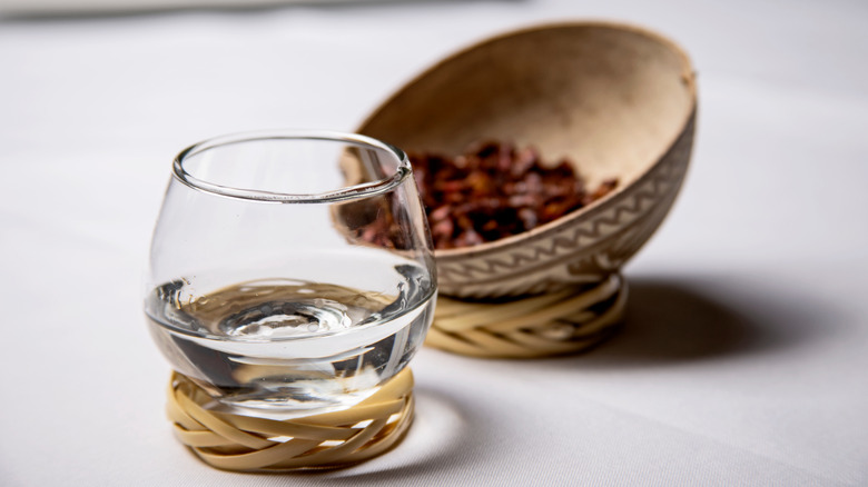 Mezcal in tasting glass