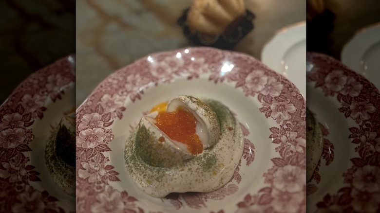 egg, caviar, tahini