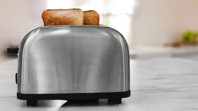 toast in toaster on counter