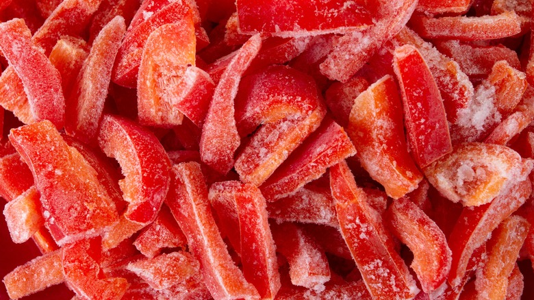 Red bell pepper, frozen strips