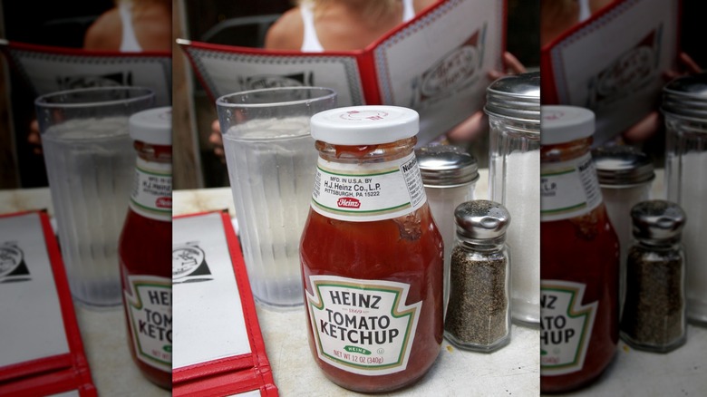 ketchup on table