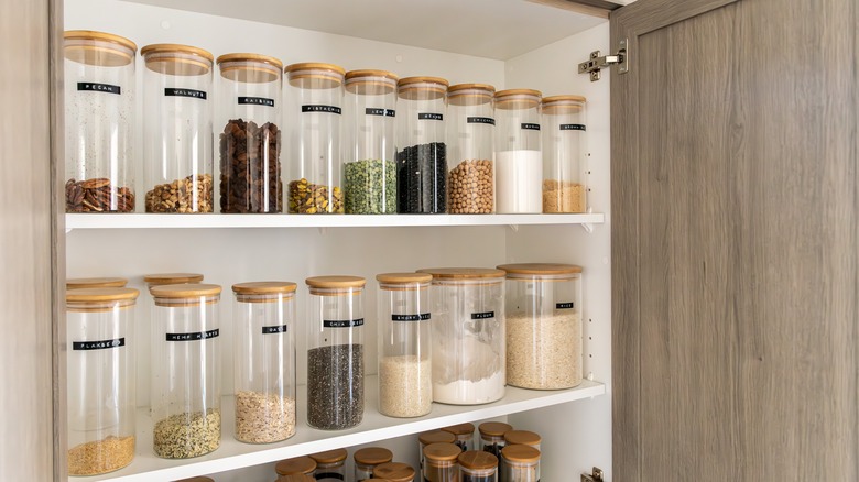 spice rack in pantry