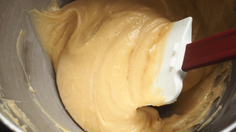 spatula and batter in bowl