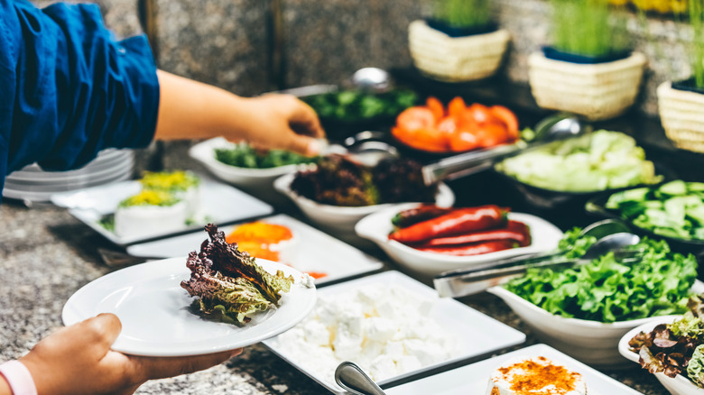 Person using a buffet service