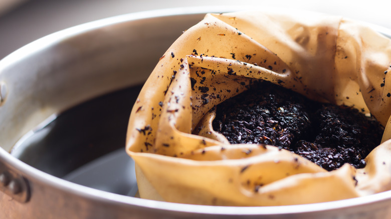 Coffee beans steeping