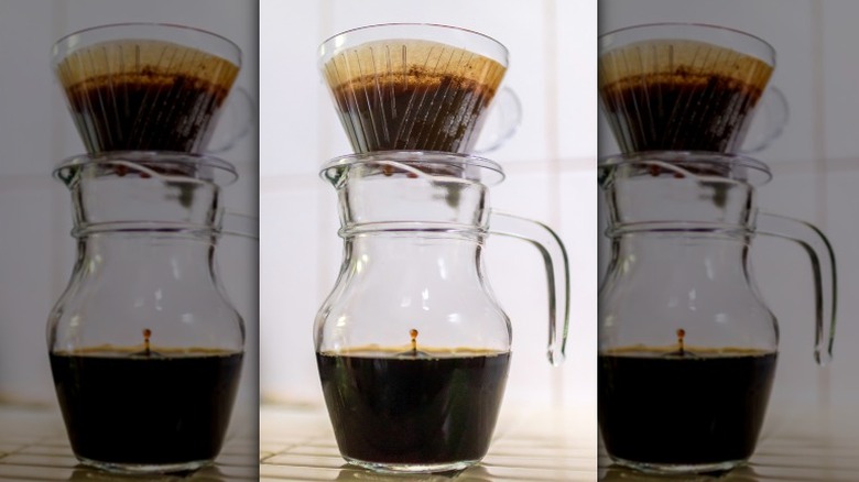 Cold brew coffee dripping 