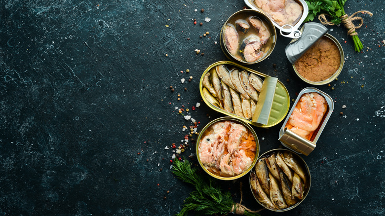 canned fish display