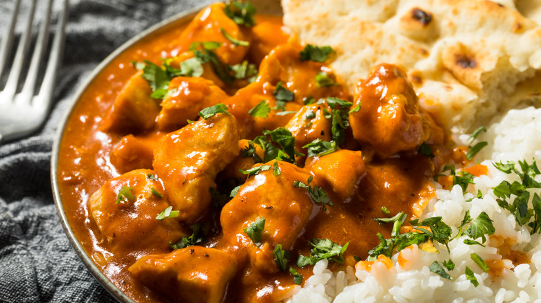 Butter chicken with rice