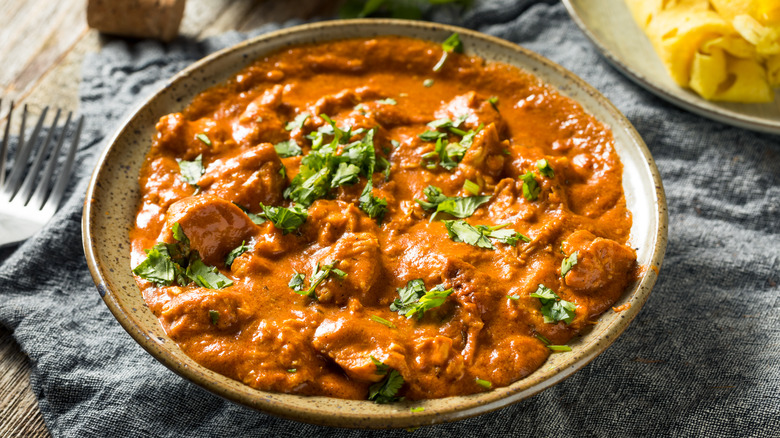 Chicken tikka masala in bowl