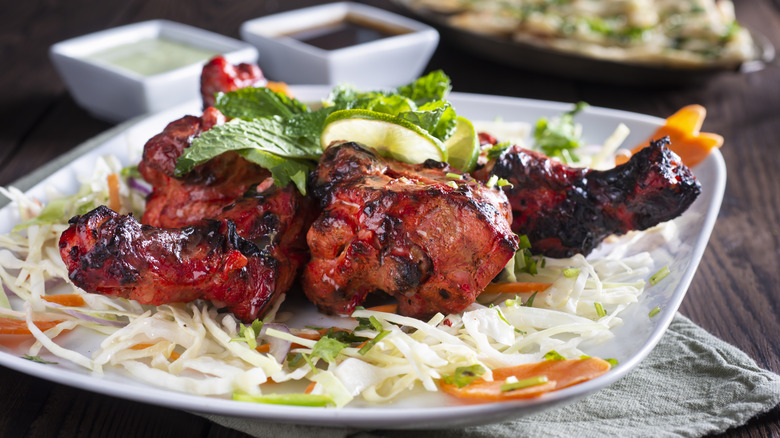 Tandoori chicken with salad