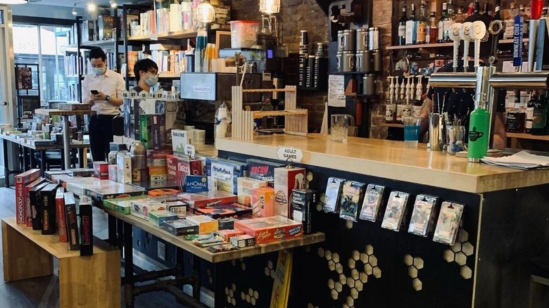 bar with board games